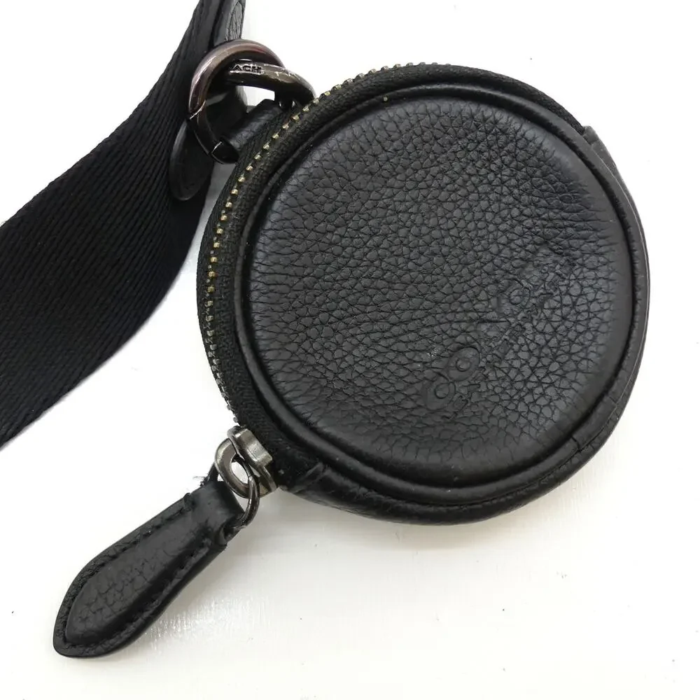 Coach Charter Slim Crossbody Bag Leather Black w/ Detachable Round Coin Purse